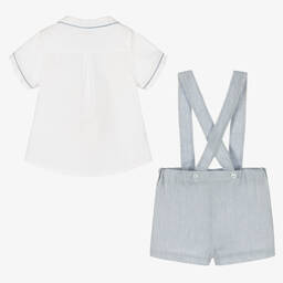 Foque-Белая рубашка и голубые шорты | Childrensalon Outlet