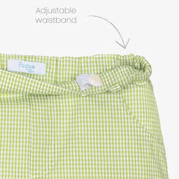 Foque-Белый топ и зеленые шорты в клетку | Childrensalon Outlet