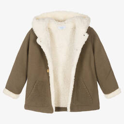 Foque-Коричневое трикотажное пальто с капюшоном | Childrensalon Outlet