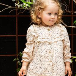 Foque-Бежевое платье в цветочек | Childrensalon Outlet