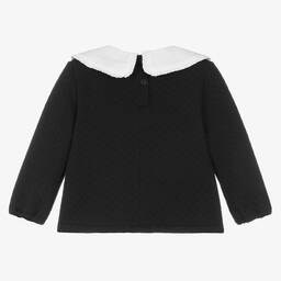 فوكيه-سويتشيرت قطن جيرسي لون أسود للبنات | Childrensalon Outlet