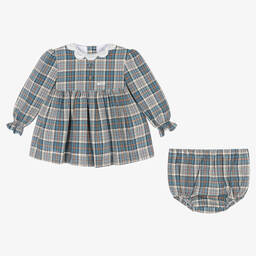 Foque-Girls Blue Check Dress | Childrensalon Outlet