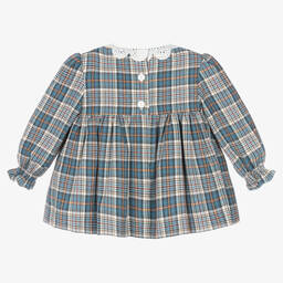 Foque-Girls Blue Check Dress | Childrensalon Outlet