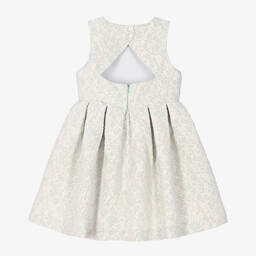 Foque-فستان جاكارد لون أزرق فاتح بطبعة ورود | Childrensalon Outlet