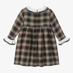 Foque-Girls Blue & Green Cotton Tartan Dress | Childrensalon Outlet