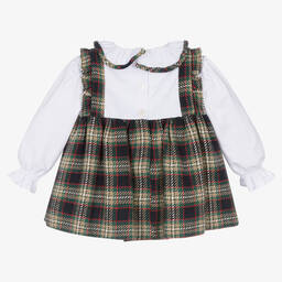 Foque-Хлопковое платье в сине-зеленую клетку | Childrensalon Outlet