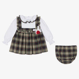 Foque-Хлопковое платье в сине-зеленую клетку | Childrensalon Outlet