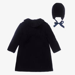 Foque-Girls Blue Knitted Coat Set | Childrensalon Outlet