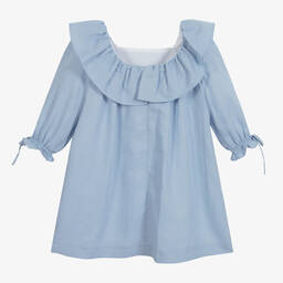 Foque-Голубое льняное платье для девочек | Childrensalon Outlet