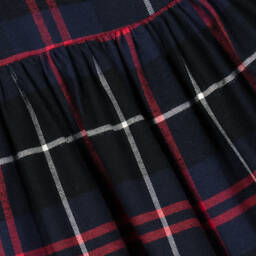 فوكيه-فستان قطن تويل تارتان لون كحلي وأحمر | Childrensalon Outlet