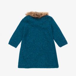 Foque-Голубое шерстяное пальто для девочек | Childrensalon Outlet