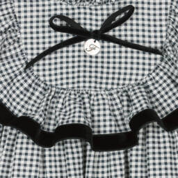 Foque-فستان جينغهام قطن لون أسود | Childrensalon Outlet