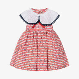 Foque-Girls Cherry Patterned Cotton Sundress | Childrensalon Outlet