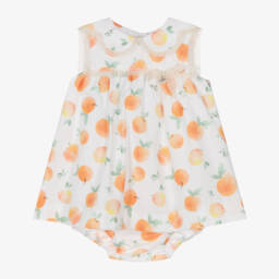 Foque-Платье из хлопка с персиковыми цветами для девочек | Childrensalon Outlet