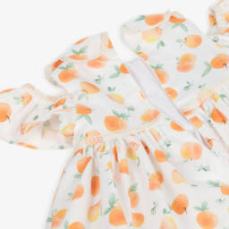 Foque-Хлопковое платье для девочек с персиковым узором | Childrensalon Outlet