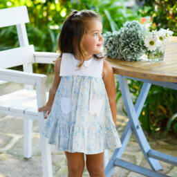 Foque-Нежный голубой наряд с цветами для девочек | Childrensalon Outlet