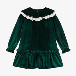 Foque-Girls Emerald Velvet Dress | Childrensalon Outlet