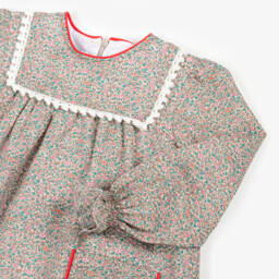 Foque-فستان بطبعة ورود قطن لون بيج | Childrensalon Outlet