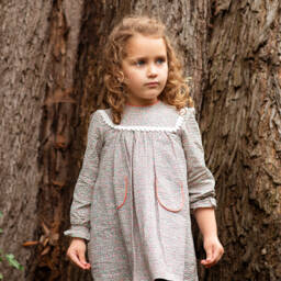 Foque-فستان بطبعة ورود قطن لون بيج | Childrensalon Outlet