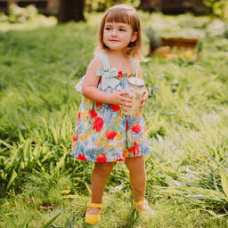Foque-Girls Floral Cotton Dress | Childrensalon Outlet
