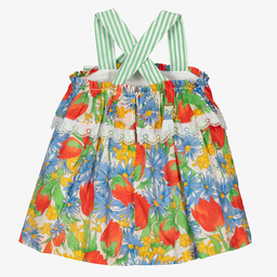 Foque-Girls Floral Cotton Dress | Childrensalon Outlet