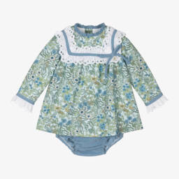 Foque-Girls Floral Cotton Dress with Bloomers | Childrensalon Outlet