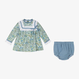 Foque-Girls Floral Cotton Dress with Bloomers | Childrensalon Outlet
