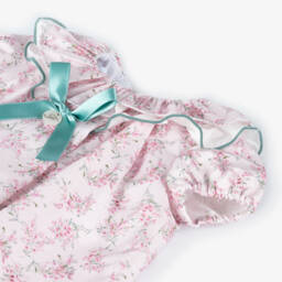 Foque-Girls Floral Pink Cotton Dress | Childrensalon Outlet