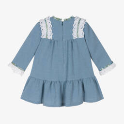 Foque-فستان جينغهام فيسكوز لون أزرق | Childrensalon Outlet