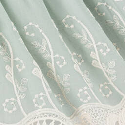 Foque-Girls Green Embroidery & Lace  Dress | Childrensalon Outlet