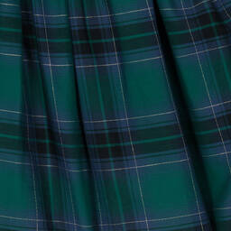 فوكيه-فستان مزيج قطن تويل تارتان لون أخضر | Childrensalon Outlet