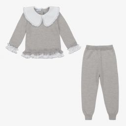 Foque-طقم بنطلون مزيج صوف محبوك لون رمادي للبنات | Childrensalon Outlet
