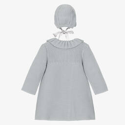 Foque-Girls Grey Knitted Coat Set | Childrensalon Outlet