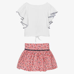 Foque-Girls Ivory Cherry Print Ensemble | Childrensalon Outlet