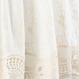 Foque-Girls Ivory Embroidered Cotton Dress | Childrensalon Outlet