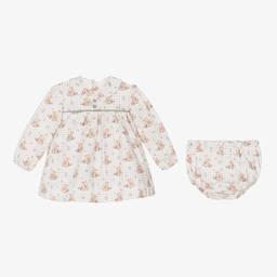 Foque-Кремово-зеленое платье с белками | Childrensalon Outlet