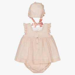 Foque-Girls Pink Cotton Dress Set | Childrensalon Outlet
