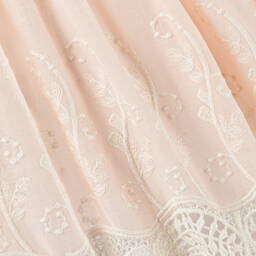 Foque-Girls Pink Embroidery & Lace  Dress | Childrensalon Outlet