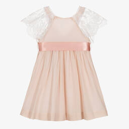 Foque-فستان قطن مزين بدانتيل لون زهري | Childrensalon Outlet