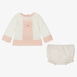 Foque-Кремово-розовый топ и шорты с вишенками | Childrensalon Outlet