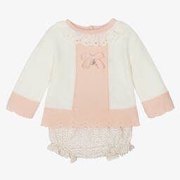 Foque-Кремово-розовый топ и шорты с вишенками | Childrensalon Outlet