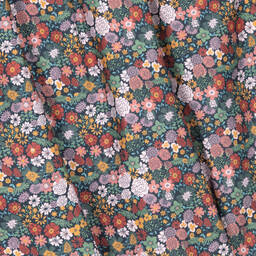 فوكيه-فستان قطن تويل لون زهري وبنفسجي بطبعة ورود | Childrensalon Outlet