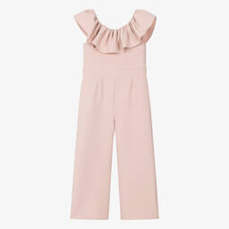 Foque-Girls Pink Ruffle Jumpsuit | Childrensalon Outlet