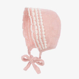 Foque-Girls Pink Wool Blend Knitted Bonnet | Childrensalon Outlet