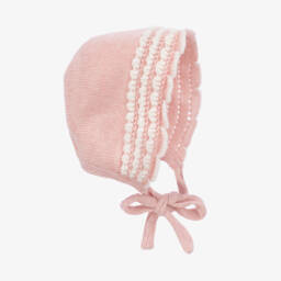 Foque-Girls Pink Wool Blend Knitted Bonnet | Childrensalon Outlet