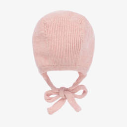 Foque-Girls Pink Wool Blend Knitted Bonnet | Childrensalon Outlet