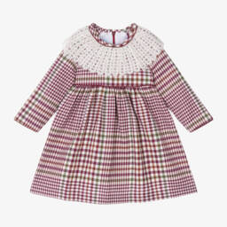 Foque-فستان بياقة محبوكة كاروهات لون بنفسجي | Childrensalon Outlet