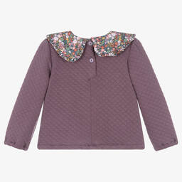 فوكيه-سويتشيرت قطن جيرسي لون بنفسجي للبنات | Childrensalon Outlet