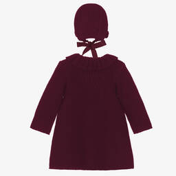 فوكيه-طقم معطف أكريليك محبوك لون أرجواني أطفال بناتي | Childrensalon Outlet