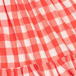 Foque-Белое платье в красную клетку | Childrensalon Outlet